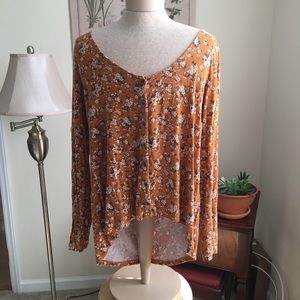 American Eagle Soft & Sexy Button Up T-Shirt